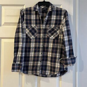 True Religion Women's Plaid Button-Down Shirt Multicolor Size S Casual